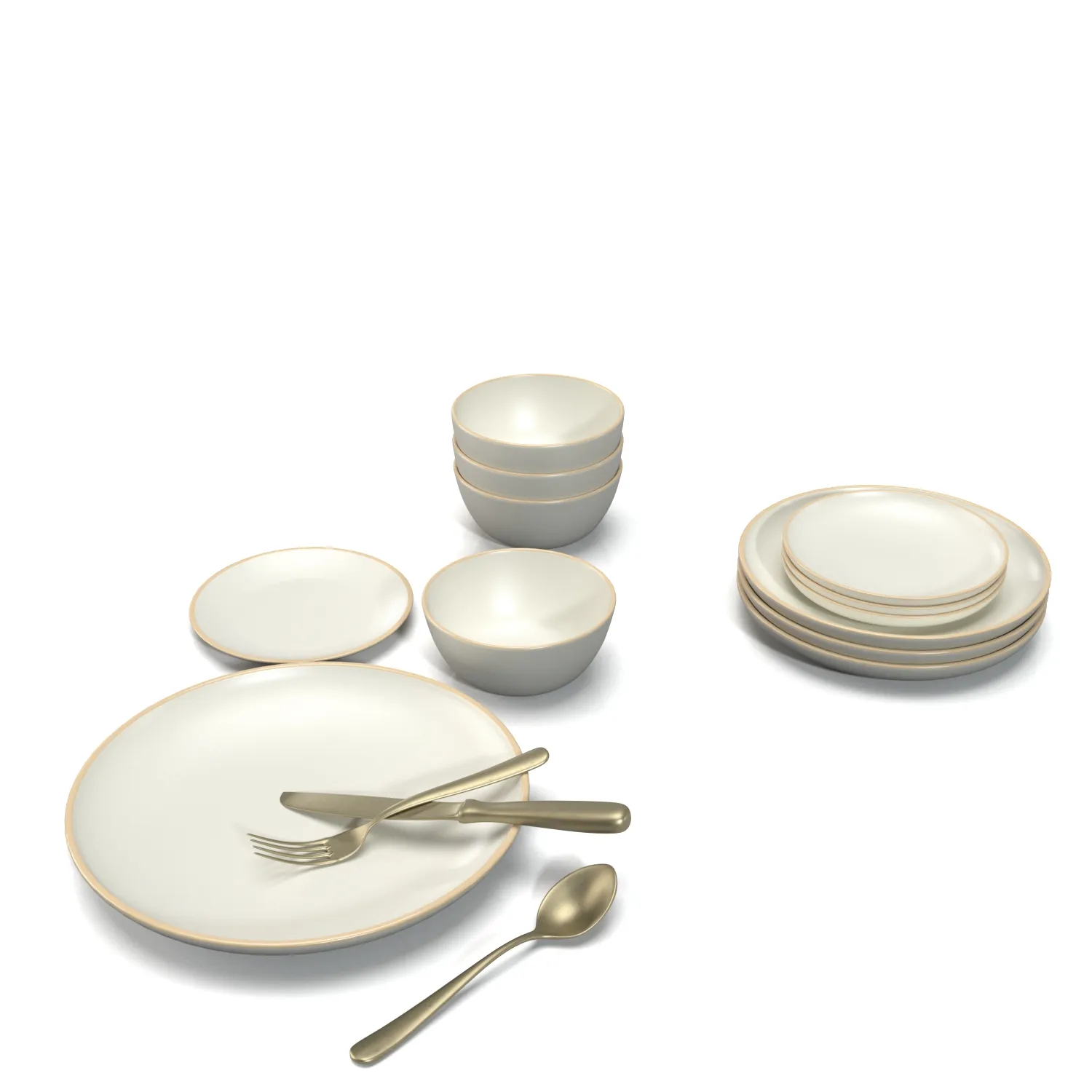 Gibson Home Rockaway Round Stoneware Dinnerware Set PBR 3D Model_06